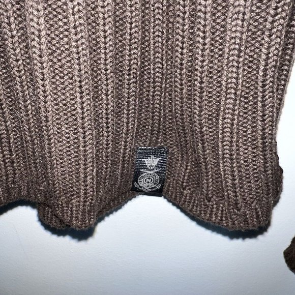 Nautica Jeans Co Mens Ribbed Knit Long Sleeve 1/4 Zip Sweater Size XL Brown - Picture 3 of 7